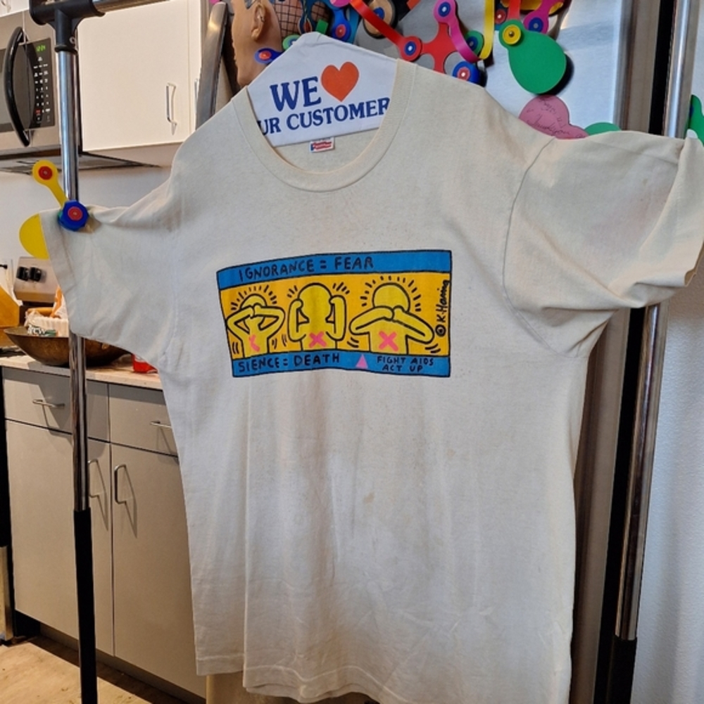 Vintage Keith Haring ACT UP XL T Shirt